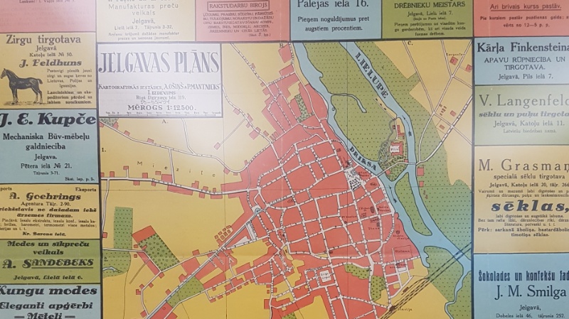 Riga auf einem alten Stadtplan in der Lettischen Nationalbibliothek