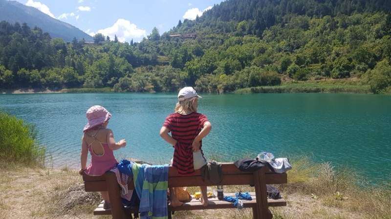 Peleponnes, Griechenland, Golf von Korinth, Campingplatz, Campen, Camping, Wohnmobil, Limni, Sommerurlaub, Urlaub, Reisen mit Kindern, Bergsee